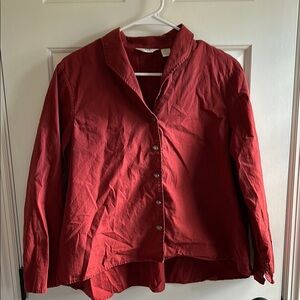 J. Jill Deep Red Button-Down Shirt